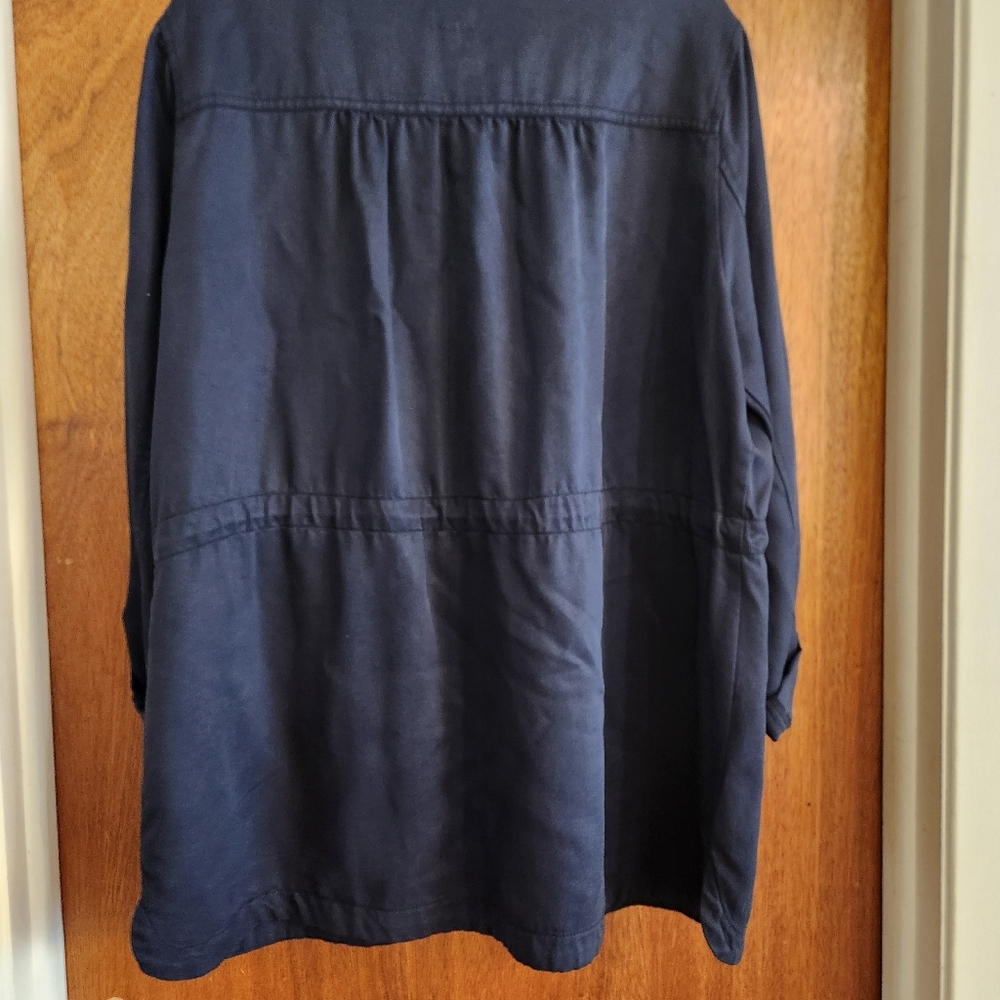 Joules Cassidy Jacket Size 12 Navy Blue Utility Brass Lightweight Shacket - Picture 7 of 16
